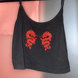 Cute dragon cropped tank!